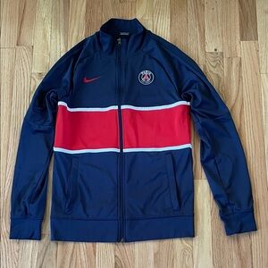 Paris Saint Germain Soccer Track Jacket Mens Small Blue Red Nike